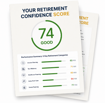 Your Retirement Confidence Score: 74 GOOD with performance summary across five key categories